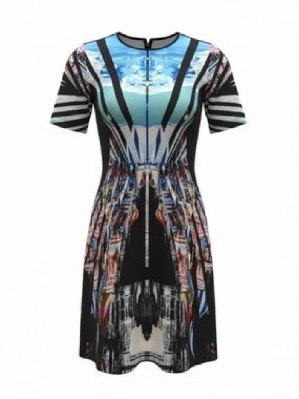 Clover Canyon Glacial City multicolored, neoprene dress size small